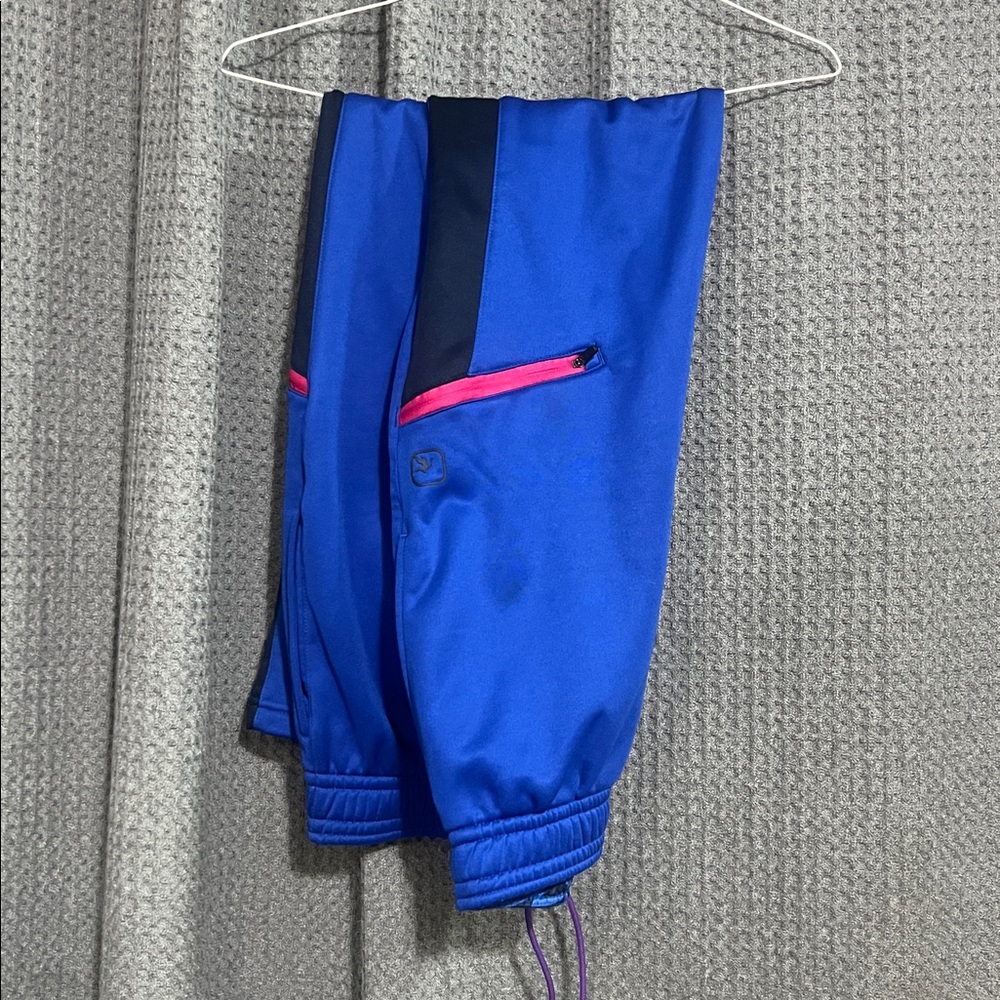 AND1 Blue Joggers with Pink Accents